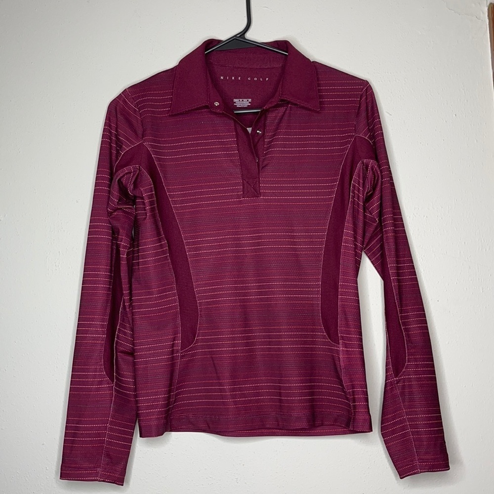 Nike Golf Wine Multi Color Long Sleeve Pullover